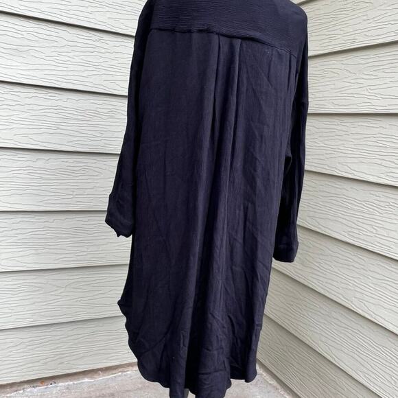 TORRID 2 (2X 18-20) black long open front cardigan.  Rayon - Picture 3 of 7